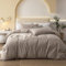 Gezu Bettwäsche 200x220 Baumwolle Braun Khaki Taupe 3 Teilig Beige Leinenfarbe Uni Unifarben Doppelbett Bettwäsche Set Weiche Baumwollgefühl Bettbezug und Kissenbezüge 80x80cm mit Reissverschluss