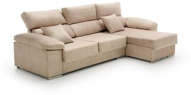 Velare | Sofa Chaise Longue Reclinable Beatrice Beige Derecha