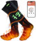 Bubbacare Elektrische Heizsocken Damen Herren, Wiederaufladbare Beheizbare Socken mit 4 Temp Modi, APP-Steuerung Thermosocken Fußwärmer Socken für Outdoor-Wandern/Skifahren/Camping/Angeln, L