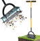 ROCKY&CHAO Manual Lawn Aerator - 16 Spike Aerator, Spring Loaded for Effortless Aeration, Adjustable Height (38-40), Heavy Duty & Rust Proof - Improve Drainage & Healthy Lawn (Garden Tool)