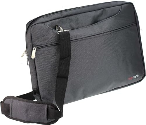 Navitech Black Sleek Water Resistant Travel Bag - Compatible with GOnavidio 18 Portable DVD Player
