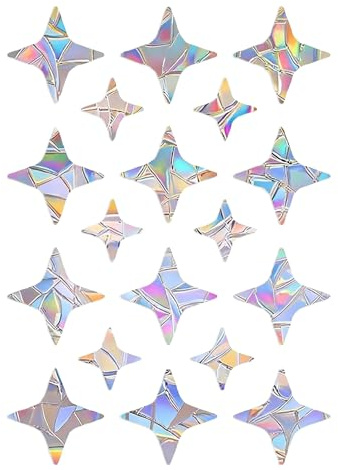 Prisma Fönsterklistermärken solfångare broderi fönsterbilder självhäftande stjärnfönster fönsterfilm fågelskydd för glasrutor hem kontor klassrum