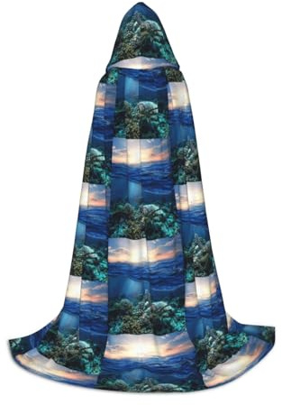 bncab Costume de tortue de mer flottante en corail gothique fantaisie fantaisie cape à capuche pour adolescents médiévale Renaissance Fair Cosplay Stage Outfit