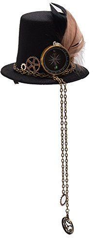 BLESSUME Victorian Steampunk Mini Top Hat Hair Clip 1pc (B)