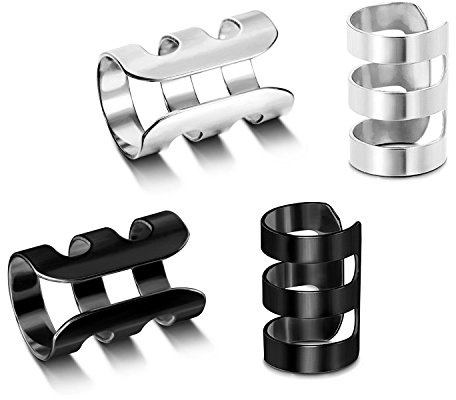 JewelrieShop Earcuffs for Men Stainless Steel Clip on Cartilage Helix Ear Cuffs Non-Piercing Punk Earrings Women 2 pairs