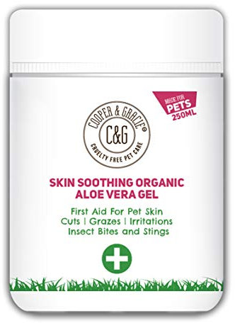 C&G Pets | Skin Soothing Organic Aloe Vera Gel | Food Grade Aloe Vera Vitamins Mineral Amino Acids | Soothes Calms Cools Moisturizes Insect Bitten Scaly Scabby Flabby Skin