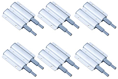 LOOTICH Versión Doble Push to Open Pestillos de Resorte de Acero Pargo Primavera con Cierre a Presión con Acabado en Níquel Automático Capturas para Puerta de Muebles Armario de Cocina 6PCS