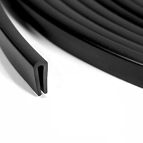 Tintvent Rubber Edge Trim Black, U Channel PVC Plastic, Metal Edge Protector Fit for 0.16, 10Ft(118in)