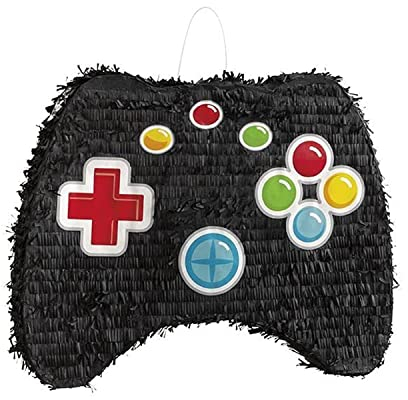 Video Game Black Controller Drum Piñata (16cm x 23cm) - Unique & Fun Party Game - Perfect for Gamers' Birthdays & Events - 1 Pc