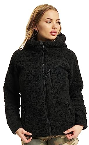 Brandit Women Teddyfleece Jacket Hooded, Farbe: black, Größe: L