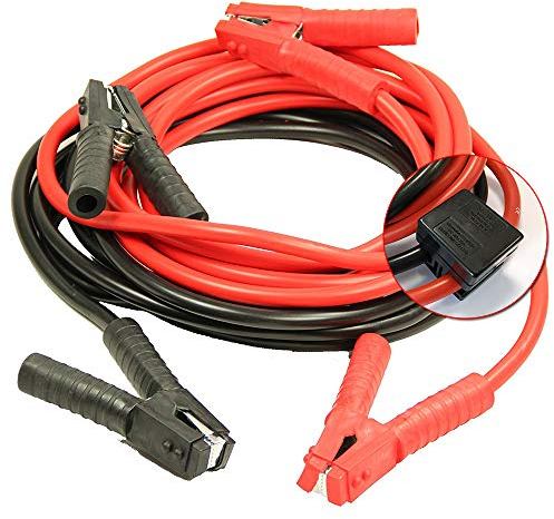 VA-Cerulean 6m Cavo di avviamento, cavo di avviamento con protezione contro le sovratensioni, cavo di avviamento in filo di rame per camion, auto, veicoli a motore, batterie moto per 12 volt / 24 volt