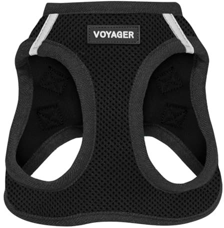 Voyager Step-In Air Hundegeschirr by Best Pet Supplies - All Weather Mesh Step in Vest Harness für kleine und mittlere Hunde, Schwarz, size S - Brust 37-40 cm