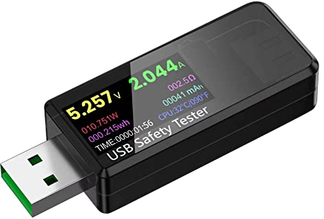 USB 3.0 Tester Messgerät Strommessgerät 3.7-32V 0-5.1A Multimeter Voltmeter Strommesser Power Meter, Spannung Voltmeter, Leistungskapazität, Temperatur, Arbeitszeit-Detektor Spannungsprüfer