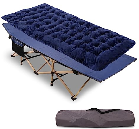 REDCAMP Lit de Camp Pliable avec Matelas, Lit Pliant de Camping pour Adulte, 190 x 71 x 38cm, Très Résistant Max Charge 226kg pour Pêche Extérieur Jardin Intérieur