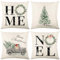 LAISLLA 4 Stück Kissenbezug Weihnachten, Leinenoptik und Atmungsaktiv Kissenhülle, Winter Kissenbezug weihnachtsdeko Kissenbezug, Deko Weihnachten Sofa Schlafzimmer Couch Kissenbezug 45x45cm