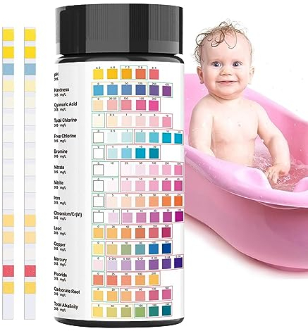 Honhoha Test Strips - 1 Aquarium Test Strips | 100 Strips Well Water Test Kit, Aquarium Lead Testing Kit Easy Testing For Hardness, Iron