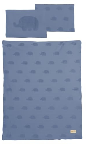 roba Bettwäsche für Babys, 2-teilig, Bettbezug 100 x 135 cm + Kissenbezug 40 x 60 cm, Oeko-Tex® und GOTS, hellblau