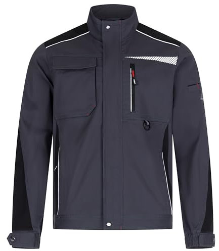 BWOLF Daytona Arbeitsjacke Herren Stretch Arbeitsjacken Herren Arbeitskleidung Männer mit Spandex und vielen Taschen (DE/NL/SE/PL, Alphanumerisch, M, Regular, Regular, Grau/Schwarz)