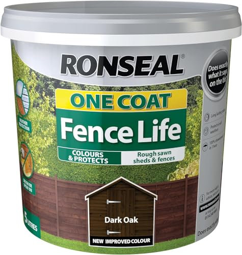 FAB INT PRODUCTS Fence Coating in Dark Oak, 5 litres, One Coat Protection