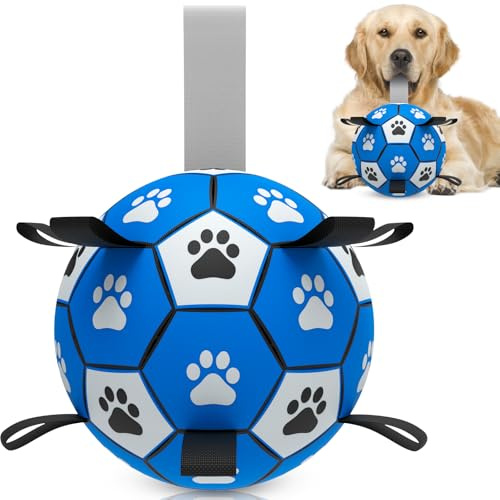 HETOO Dog Balls Dog Football Toys Dog Toy Ball (9 Inch Extra Large Blue) | Durable high bounce floating dog balls, dog water toys, interactive dog ball indoor outdoor play, ideal dog birthday gifts