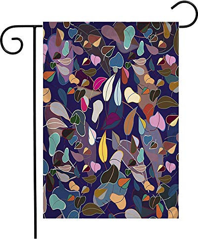 Drapeau Fleur Automnale Colorée Feuilles Colorées D'Automne Feuillage Équateur Bali États-Unis Base Batik Lavable Bannière, Pour Jardin, D'Intérieur, 30x45cm