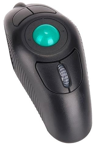 NUOBESTY Ratón Inalámbrico de Mano Trackball y Control de Pulgar USB Ergonomía para Usuarios Diestros y Zurdos para Uso Oficina y Casa Color Negro