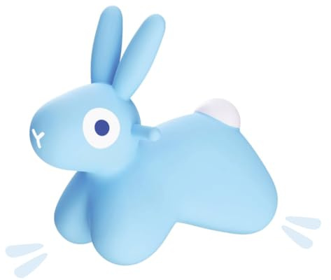 Quut Hoppi Bunny Animal Sauteur à partir de 18 Mois – Jouet à chevaucher Gonflable pour Enfants, avec Pompe – Jouet Sauteur pour intérieur & extérieur – sans BPA, supporte Jusqu’à 45 kg, Bleu Clair
