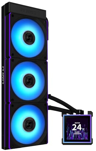 Lian Li HydroShift II LCD-S 360CL All In One CPU Cooler – 360mm Radiator, 3.4” IPS LCD Display, Integrated Tube Cabling, Magnetic Mount Design, Three UNI FAN CL Wireless RGB Fans - Black