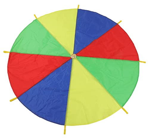 RASTKY Multicolor Parachute Exercise Toy for Kids Promotes Cooperation for Group Activities, Outdoor Play, Kindergarten, Durable Polyester Fabrics