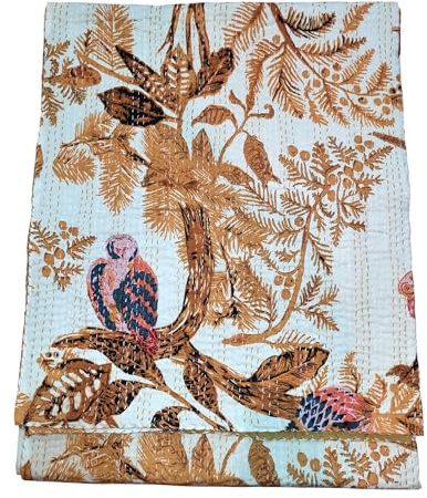 Arprani coperte floreali vintage per letto, trapunte 100% cotone full size, trapunte indiane kantha king size, coperte fatte a mano dall'India