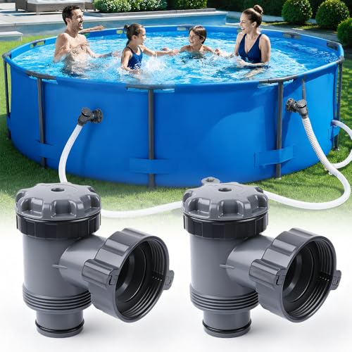 HOVCEH Pool Plunger Valve, 2 Piezas Válvula de Paso de Piscina de 38 mm, ABS Conexión de Válvula de Émbolo, Accesorios Piscin para Piscinas Bestway, Hnemix, Intex y Coleman
