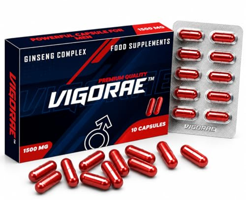 VIGORAE 1500mg NEW UK Panax Ginseng Herbal Supplement – High Strength Ginseng Extract Capsules – Natural Energy & Focus Support – Wellness Formula – 10 Capsules