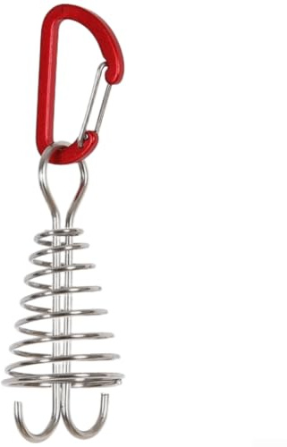 Jotekonoby Camping Tent Pegs, Hiking Ground Stakes, Spring Loaded Tent Clips, Windproof Guy Line Anchors, Lightweight Aluminum Stakes, Stainless Steel Camp-(Type I)