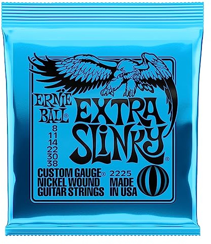 Ernie Ball Extra Slinky Nickel Wound Electric Guitar Strings - 8-38 Gauge
