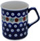 Bunzlauer keramik Becher 250ml – Kaffeebecher/Teetasse mit eckigem Henkel, Ø 8 cm, H 9,2 cm, klassische traditionelle Form (Dekor 41)