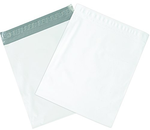 BOX USA Poly Mailer Envelopes, 13' x 16' x 4', White, Self-Seal with Tear Strip, Gusseted, Waterproof and Puncture Resistant, for Shipping Bulky Items, Books and Catalogs, Pack of 100