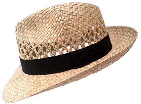 Herrenhüte Strohhut klassisch Gr.55 bis 63 XXL geschwungene Krempe (59)