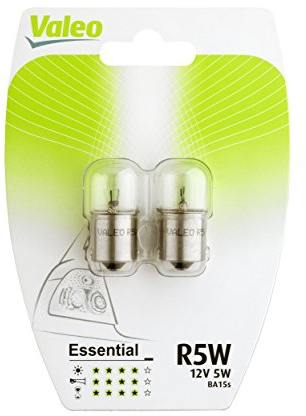 Valeo Ampoules Halogène, R5W-Essential-Blister x2, 32126, Set de 2, noir