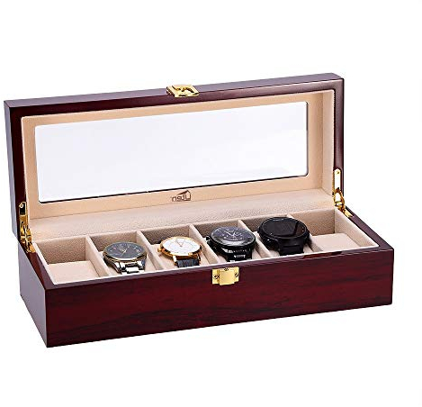 Watch Display Storage Box Jewelry Collection Case Organiser Holder for Men Wooden