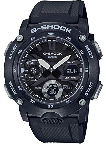 Casio Orologio Quarzo Unisex, misura cassa 49.00mm con quadrante Nero Analogico e Digitale e cinturino Nero in Rubber Strap GA-2000S-1AER