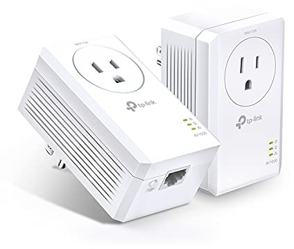 TP-Link AV1000 Powerline Ethernet Adapter Kit (TL-PA7017P KIT) - Passthrough, Noise Filtering, Gigabit Port, Plug Pair & Play, Network Adapter, Free Expert Support