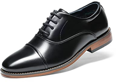 Bruno Marc Zapatos de Cordones Niños Zapatillas de Vestir Oxfords Clásico Formales Derby para Chico Negro SBOX2328K-E Talla 27 (EUR)
