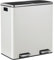 LIFERUN Double Compartment Rubbish Bin, 2 x 30 L, Kitchen Waste Bin with 2 Compartments, Soft-Closing Metal Pedal Bin with Lid and Plastic Inner Bucket, for Waste Separation, Ivory White