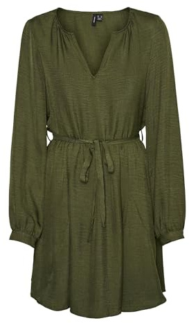 VERO MODA Damen Vmmeloney Short Volume Dress WVN Ga Minikleid, Cypress/Detail:Melange, S EU