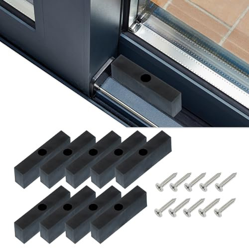 sourcing map Sliding Window Locks Security Window Stoppers, Adjustable Window Opener Stoppers Single Screw Mounting for Vertical & Horizontal Windows, Black 20 Pcs (0.8 Inch)