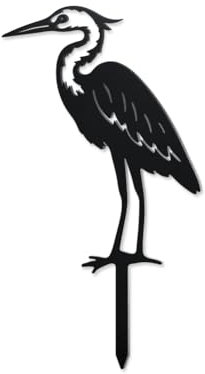 WADORN Piquet de Jardin Décoratif en Métal - Statue de Héron Amusante pour l'Extérieur, Sculpture d'Oiseau pour Cour et Patio