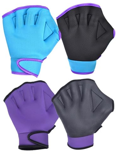 Gants Palmés De Natation - Gants Aquatiques D'entraînement, Accessoires Fitness Piscine,Gants De Nage Résistants À l'eau, Mitaines Palmées pour Hommes Femmes, ÉQuipement Aqua Gym Loisirs