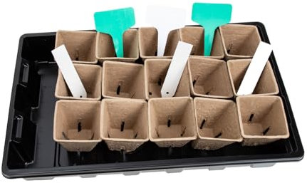 BAZEITFLOW 1set Vasi Per Germinazione Piante Contenitori Per Vivai Con Etichette Per Piante Per Giardinaggio e Coltivazione Di Ortive Design Pratico e Sicuro Per Maggiore Tasso Di