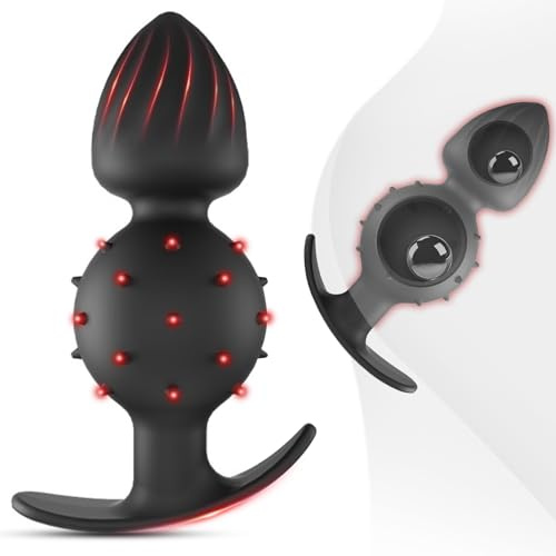 AMZII S-2.0 Buttplug Analplug für Frauen Männer,Analkugeln Anal Dildo Dick Anal Plug mit Extra Großer Anker,Butt Plug mit 2 Anal Beads Analspielzeuge,Analdilos Herren,Sex Spielzeug für die Paare (L)