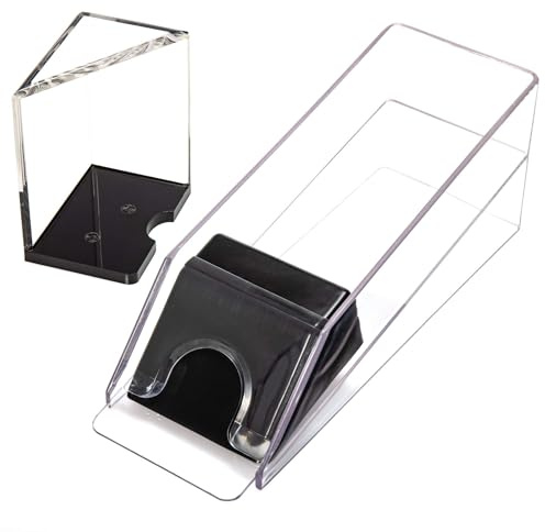 Playzaic 6-Deck Blackjack Dealer Shoe & Discard Tray Set - Smooth Card Roller and Casino Style Clear Acrylic Tabletop Design for Home Game Nights